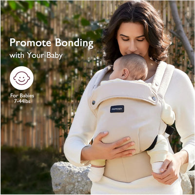 Canguru Ergonômico Momcozy 3-20Kg Khaki - Suporte aprimorado do painel EVA
